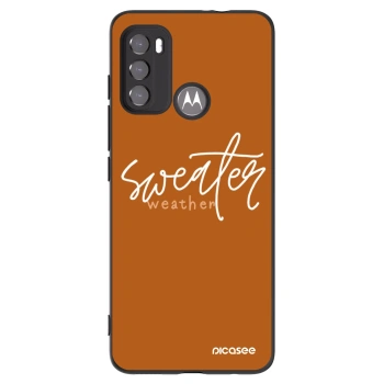 Picasee Μαύρη θήκη σιλικόνης για Motorola Moto G60 - Sweater weather