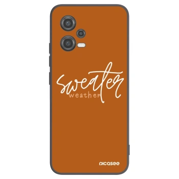 Picasee Μαύρη θήκη σιλικόνης για Xiaomi Poco X5 - Sweater weather