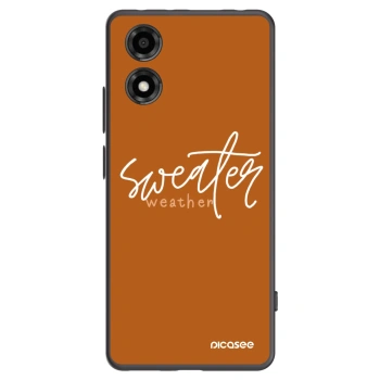 Picasee Μαύρη θήκη σιλικόνης για Motorola Moto E14 - Sweater weather