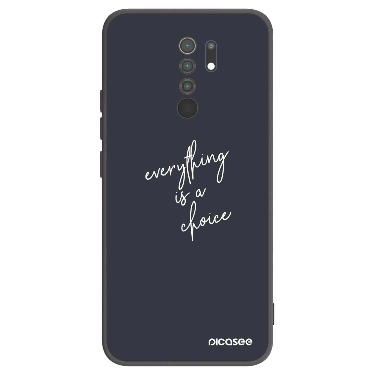 Picasee Μαύρη θήκη σιλικόνης για Xiaomi Redmi 9 - Everything is a choice