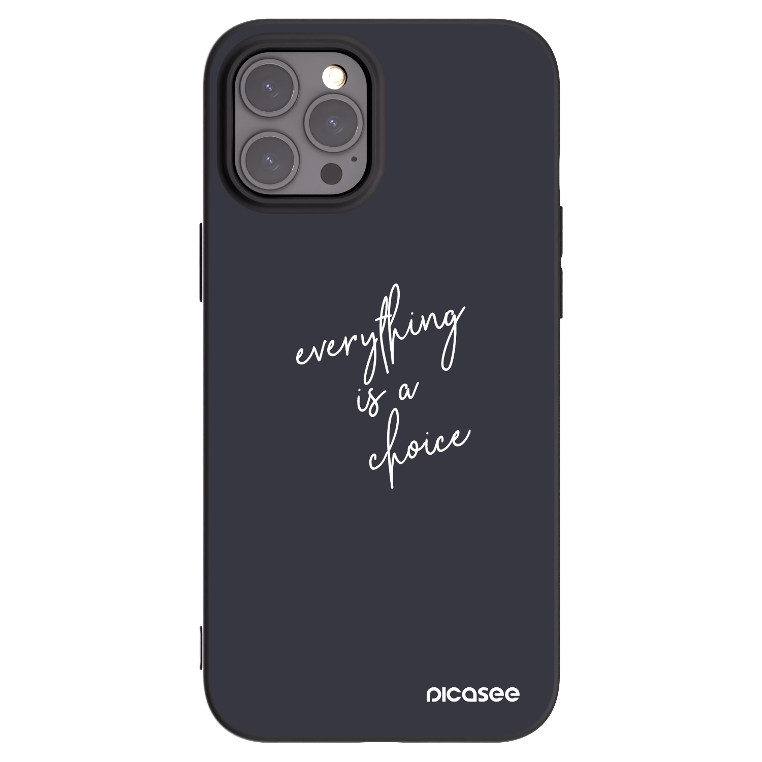 Picasee Μαύρη θήκη σιλικόνης για Apple iPhone 12 Pro Max - Everything is a choice