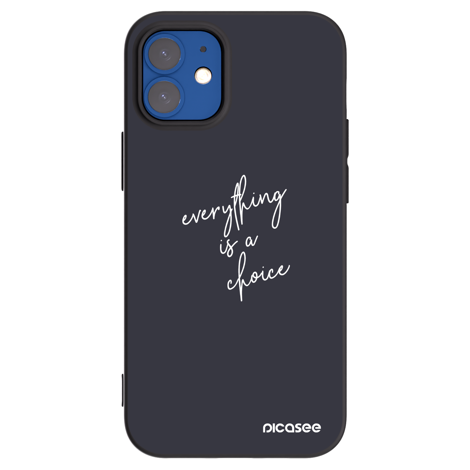 Picasee Μαύρη θήκη σιλικόνης για Apple iPhone 12 mini - Everything is a choice
