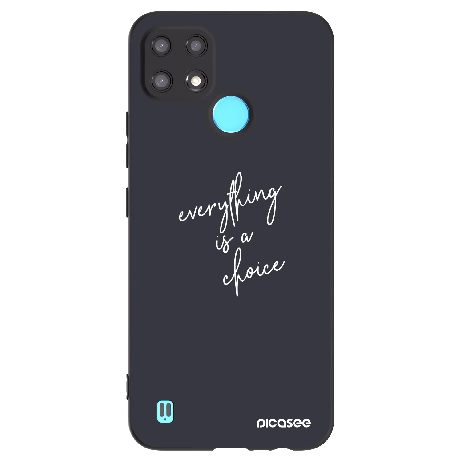 Picasee Μαύρη θήκη σιλικόνης για Realme C21 - Everything is a choice
