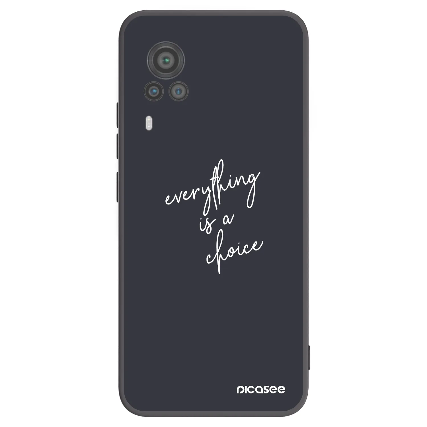 Picasee Μαύρη θήκη σιλικόνης για Vivo X60 Pro 5G - Everything is a choice