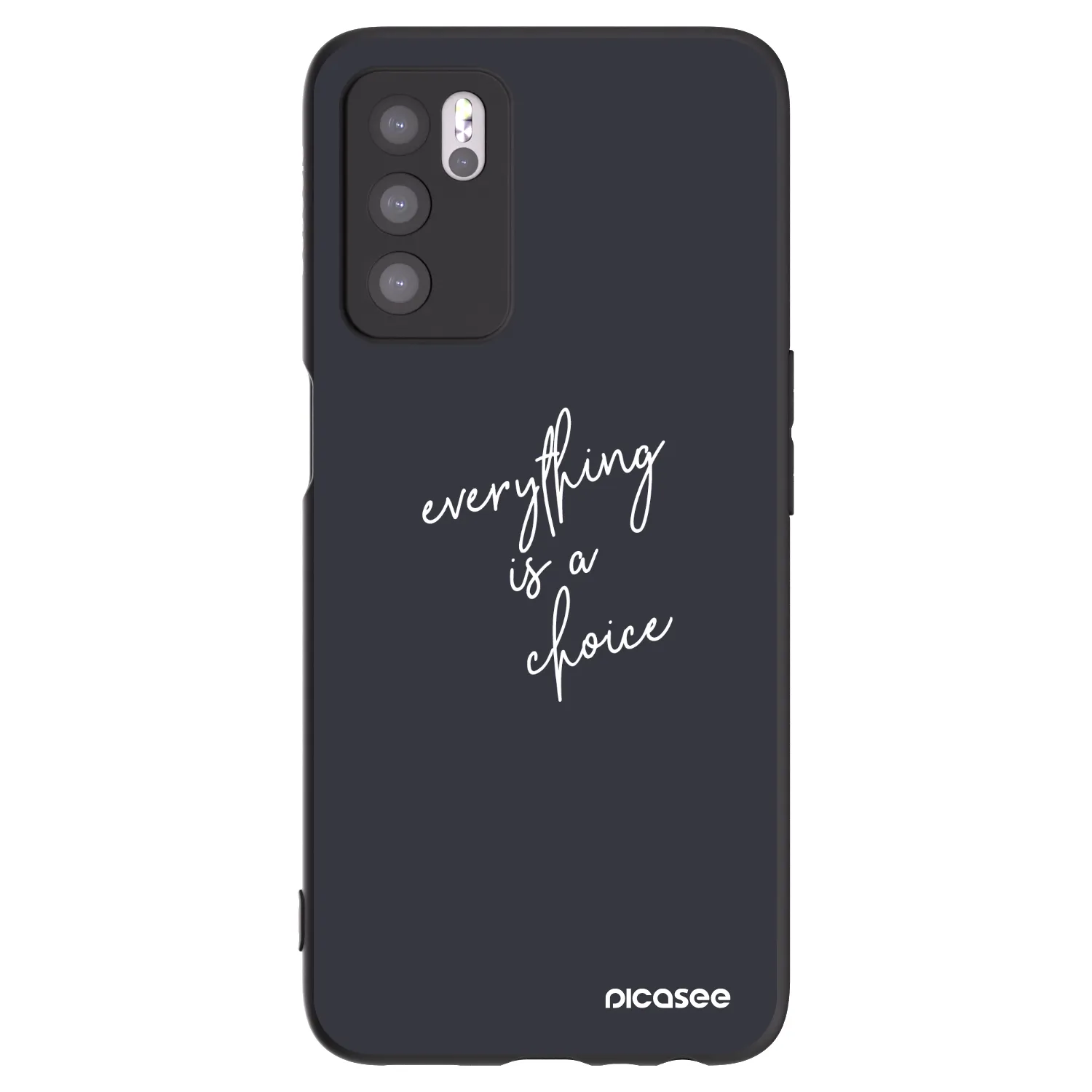 Picasee Μαύρη θήκη σιλικόνης για OPPO A16s - Everything is a choice