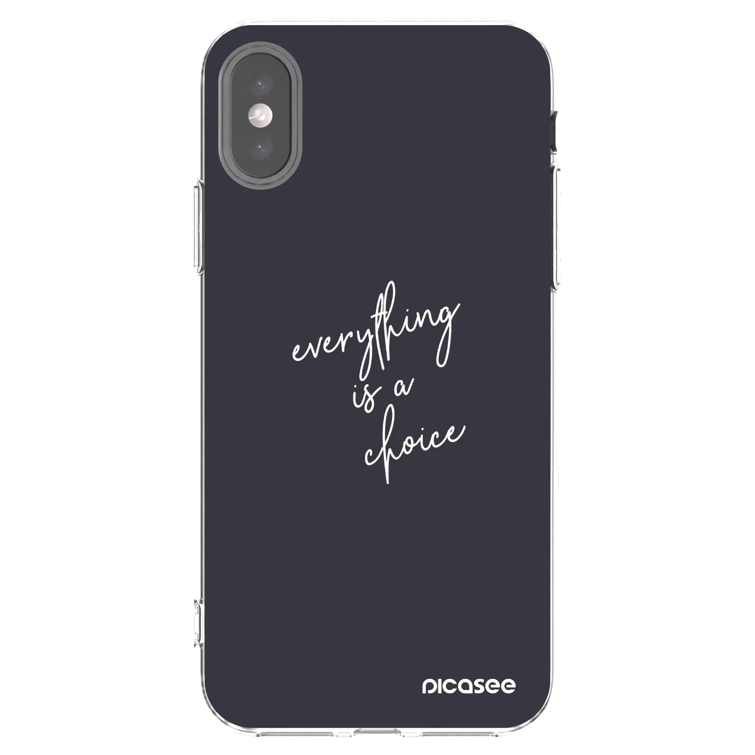 Picasee διαφανής θήκη σιλικόνης Apple iPhone X/XS - Everything is a choice