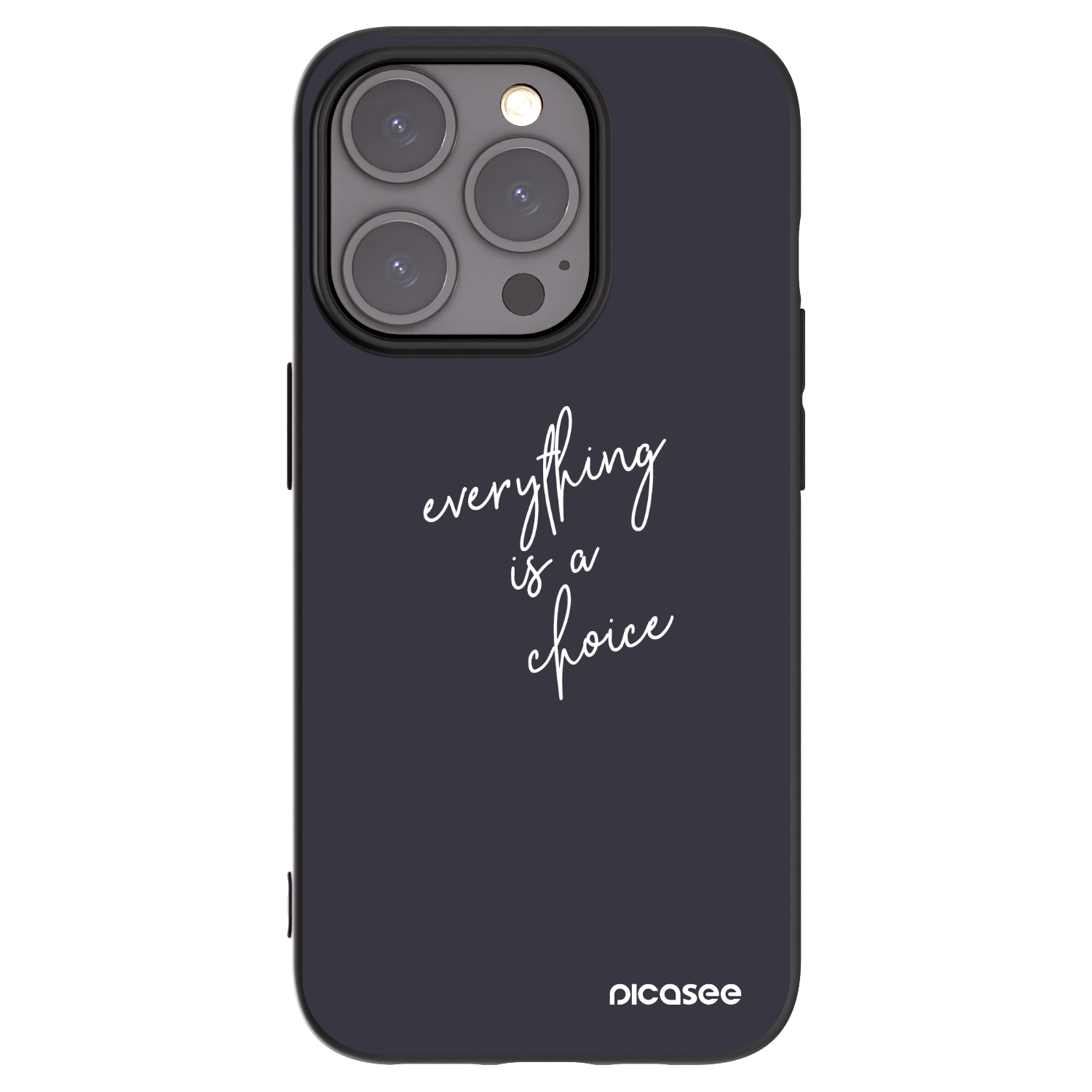 Picasee Μαύρη θήκη σιλικόνης για Apple iPhone 15 Pro - Everything is a choice