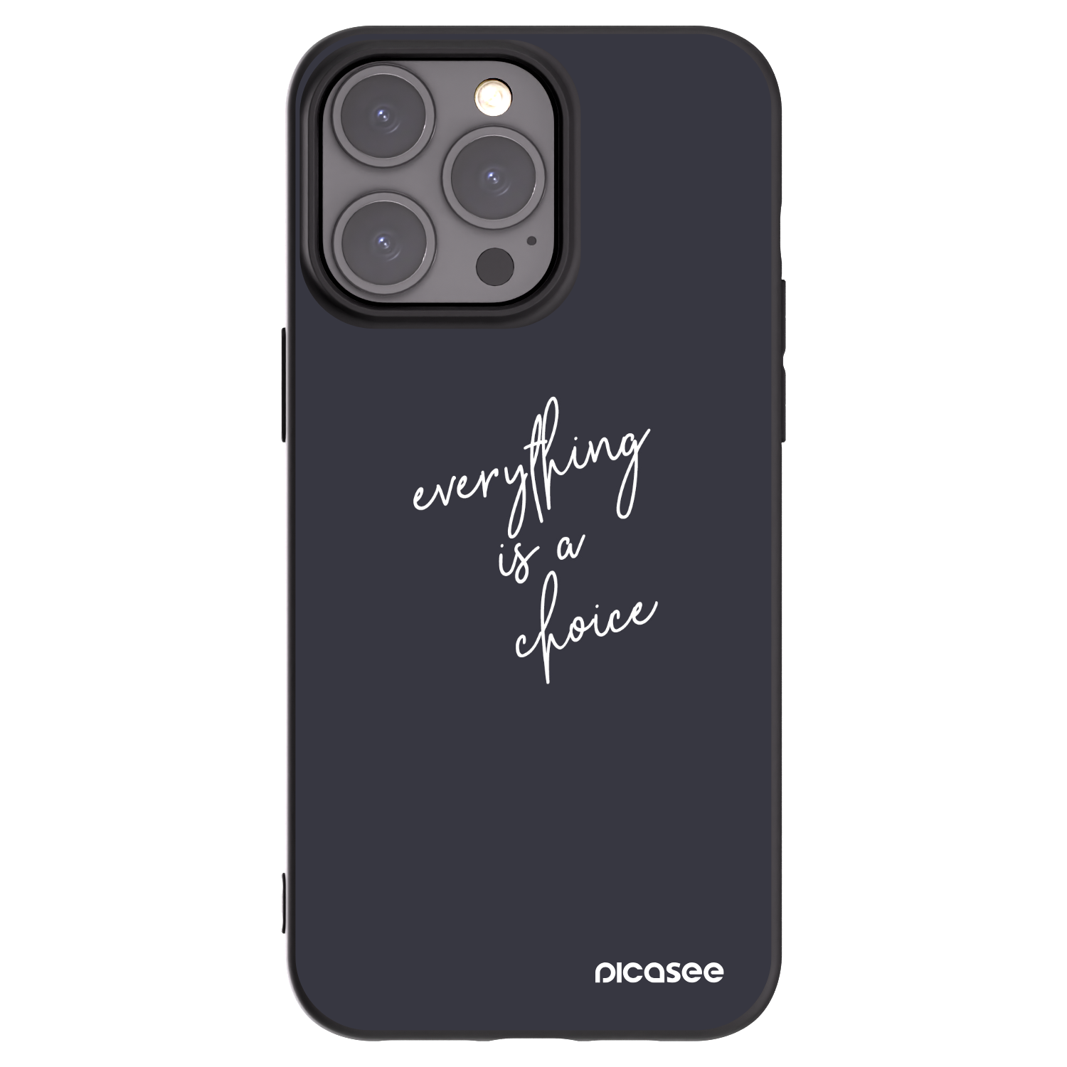 Picasee Μαύρη θήκη σιλικόνης για Apple iPhone 15 Pro Max - Everything is a choice