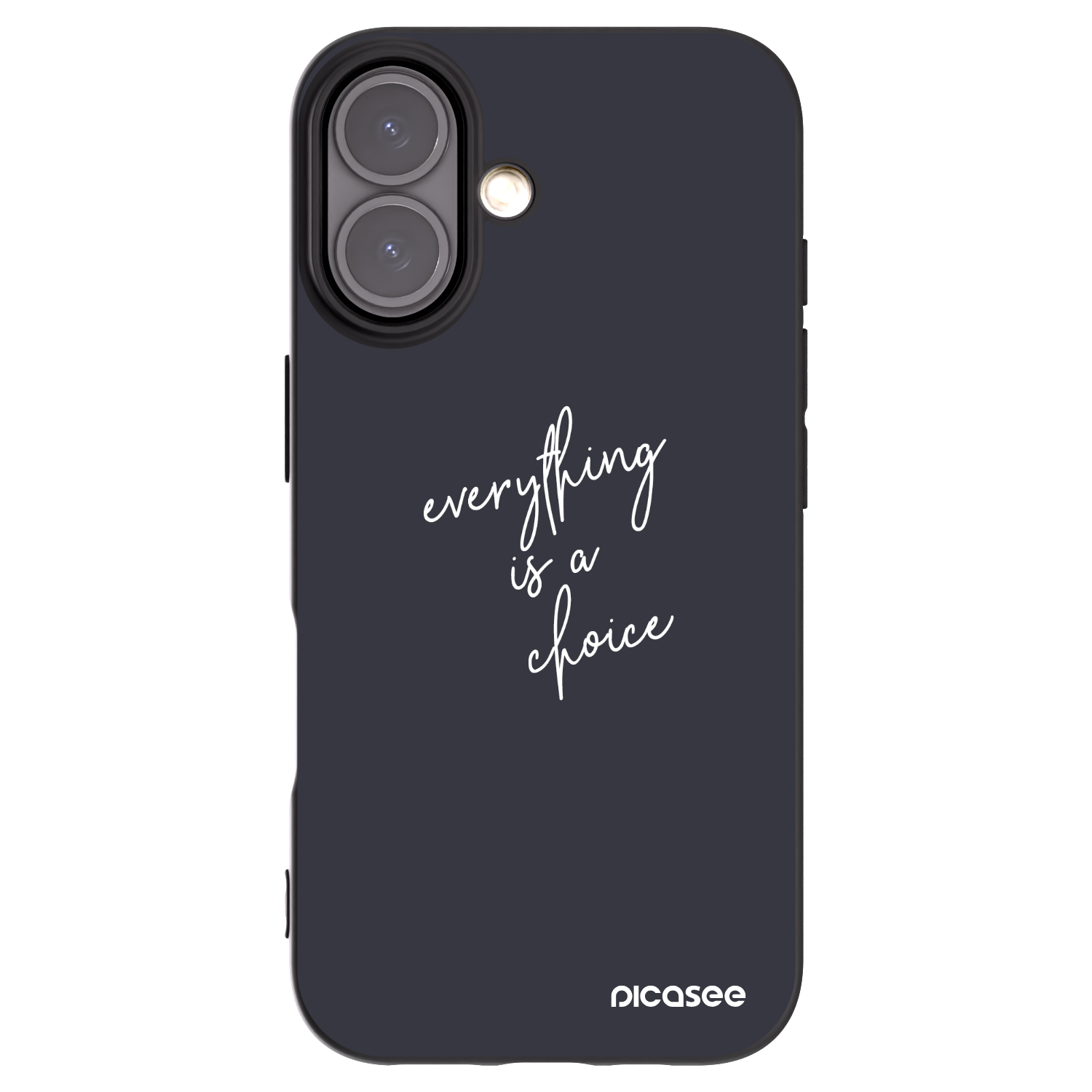 Picasee Μαύρη θήκη σιλικόνης για Apple iPhone 16 - Everything is a choice
