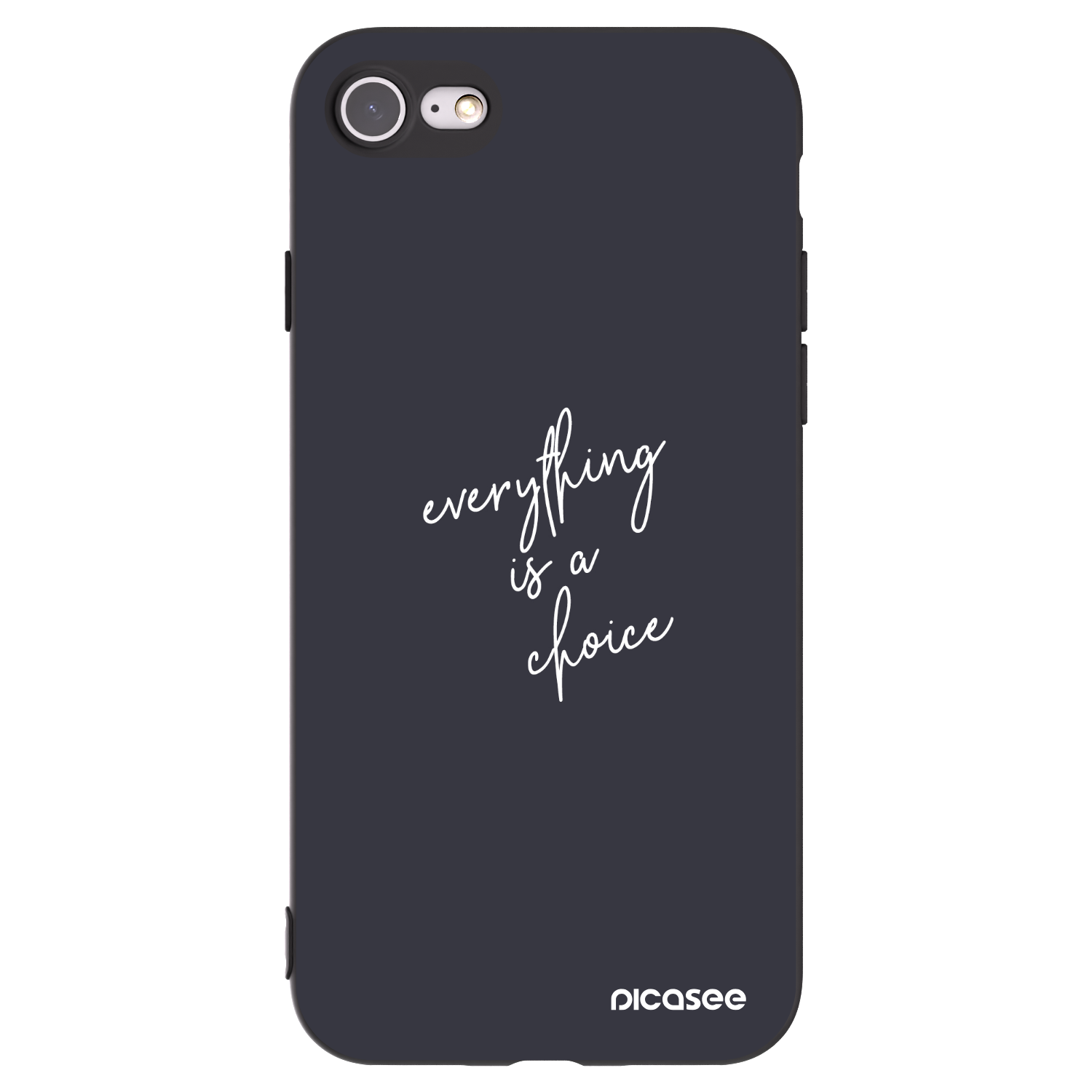 Picasee Μαύρη θήκη σιλικόνης για Apple iPhone 8 - Everything is a choice