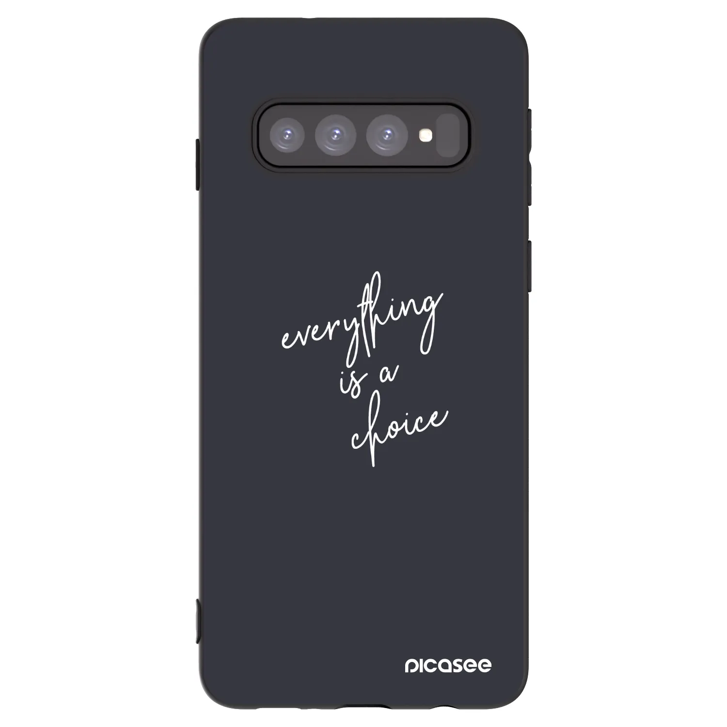 Picasee Μαύρη θήκη σιλικόνης για Samsung Galaxy S10 G973 - Everything is a choice