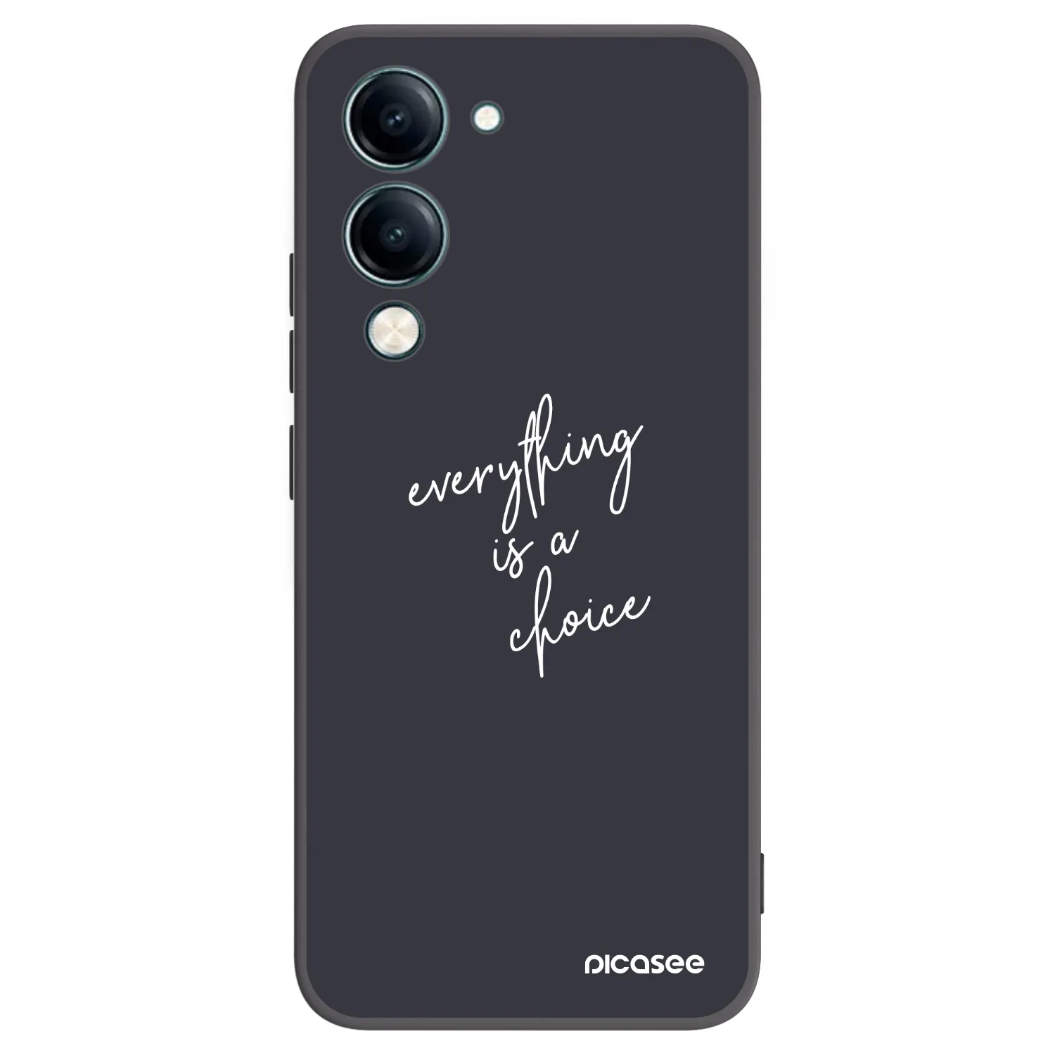 Picasee Μαύρη θήκη σιλικόνης για Vivo Y29s 5G - Everything is a choice