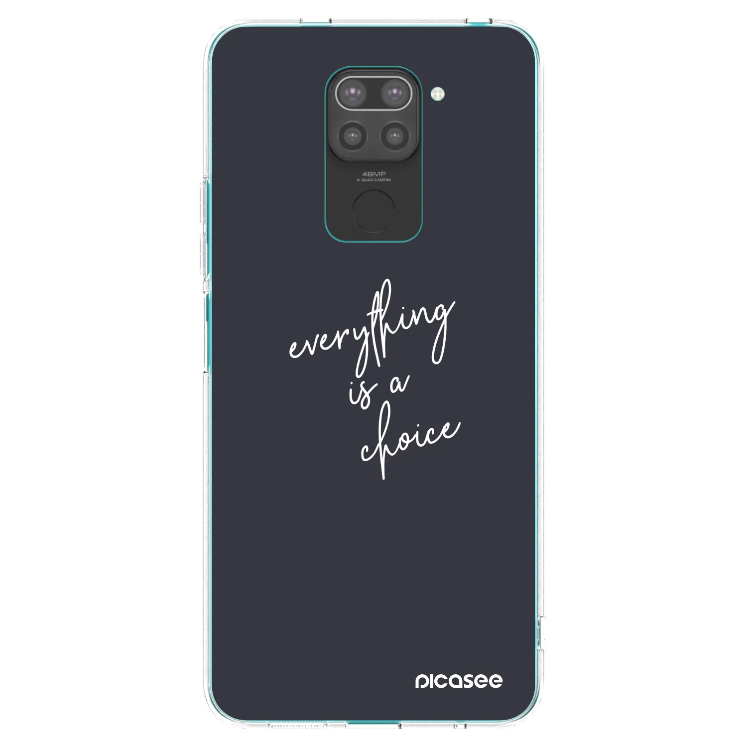 Picasee Μαύρη θήκη σιλικόνης για Xiaomi Redmi Note 9 - Everything is a choice