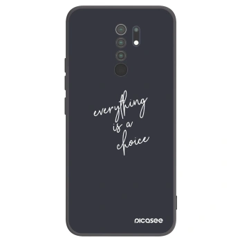 Picasee Μαύρη θήκη σιλικόνης για Xiaomi Redmi 9 - Everything is a choice