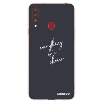 Picasee διαφανής θήκη σιλικόνης Samsung Galaxy A20s - Everything is a choice