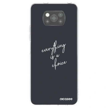Picasee Μαύρη θήκη σιλικόνης για Xiaomi Poco X3 Pro - Everything is a choice