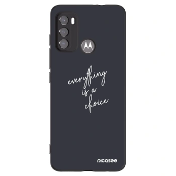 Picasee Μαύρη θήκη σιλικόνης για Motorola Moto G60 - Everything is a choice
