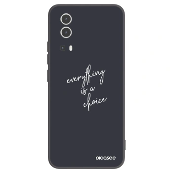 Picasee Μαύρη θήκη σιλικόνης για Vivo Y72 5G - Everything is a choice
