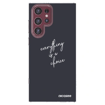 Picasee διαφανής θήκη σιλικόνης Samsung Galaxy S22 Ultra 5G - Everything is a choice