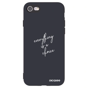 Picasee Μαύρη θήκη σιλικόνης για Apple iPhone SE 2022 - Everything is a choice