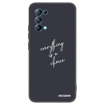 Picasee Μαύρη θήκη σιλικόνης για OPPO Reno 5 5G - Everything is a choice