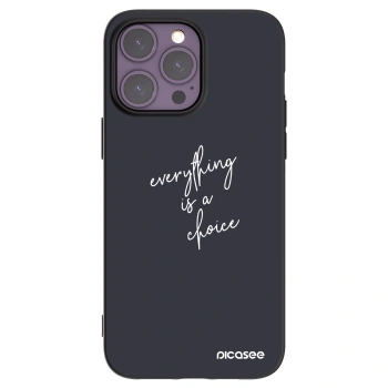 Picasee Μαύρη θήκη σιλικόνης για Apple iPhone 14 Pro Max - Everything is a choice