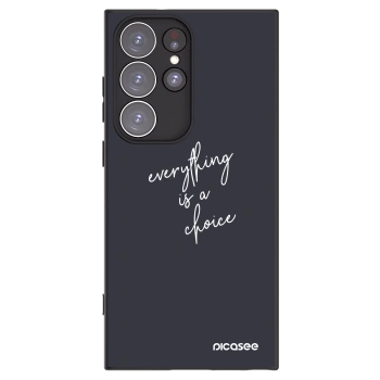 Picasee Μαύρη θήκη σιλικόνης για Samsung Galaxy S23 Ultra 5G - Everything is a choice