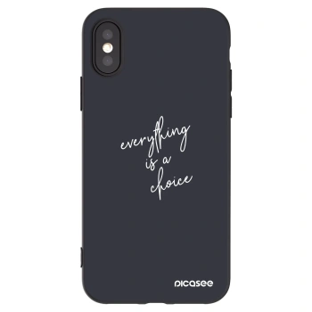 Picasee Μαύρη θήκη σιλικόνης για Apple iPhone X/XS - Everything is a choice
