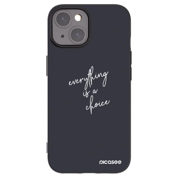 Picasee Μαύρη θήκη σιλικόνης για Apple iPhone 15 - Everything is a choice