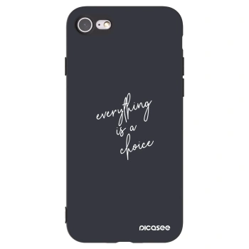 Picasee Μαύρη θήκη σιλικόνης για Apple iPhone 7 - Everything is a choice
