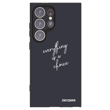 Picasee Μαύρη θήκη σιλικόνης για Samsung Galaxy S24 Ultra S928B 5G - Everything is a choice