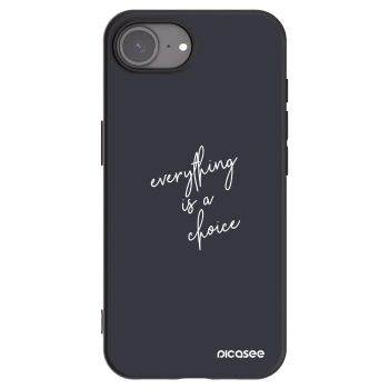 Picasee Μαύρη θήκη σιλικόνης για Apple iPhone 16e - Everything is a choice