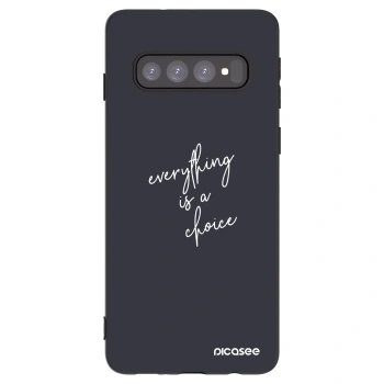 Picasee Μαύρη θήκη σιλικόνης για Samsung Galaxy S10 G973 - Everything is a choice