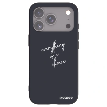Picasee Μαύρη θήκη σιλικόνης για Apple iPhone 17 Pro - Everything is a choice