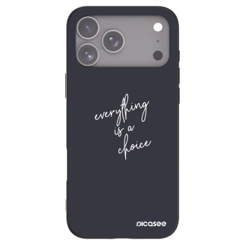 Picasee Μαύρη θήκη σιλικόνης για Apple iPhone 17 Pro Max - Everything is a choice