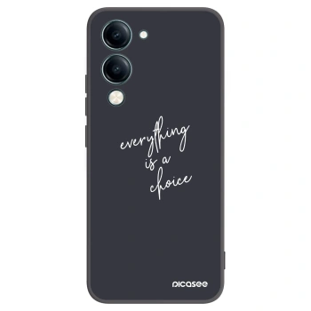 Picasee Μαύρη θήκη σιλικόνης για Vivo Y29s 5G - Everything is a choice