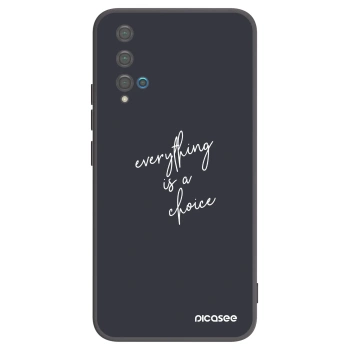 Picasee Μαύρη θήκη σιλικόνης για Huawei Nova 5T - Everything is a choice