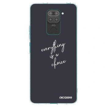 Picasee Μαύρη θήκη σιλικόνης για Xiaomi Redmi Note 9 - Everything is a choice