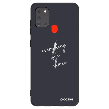 Picasee Μαύρη θήκη σιλικόνης για Samsung Galaxy A21s - Everything is a choice