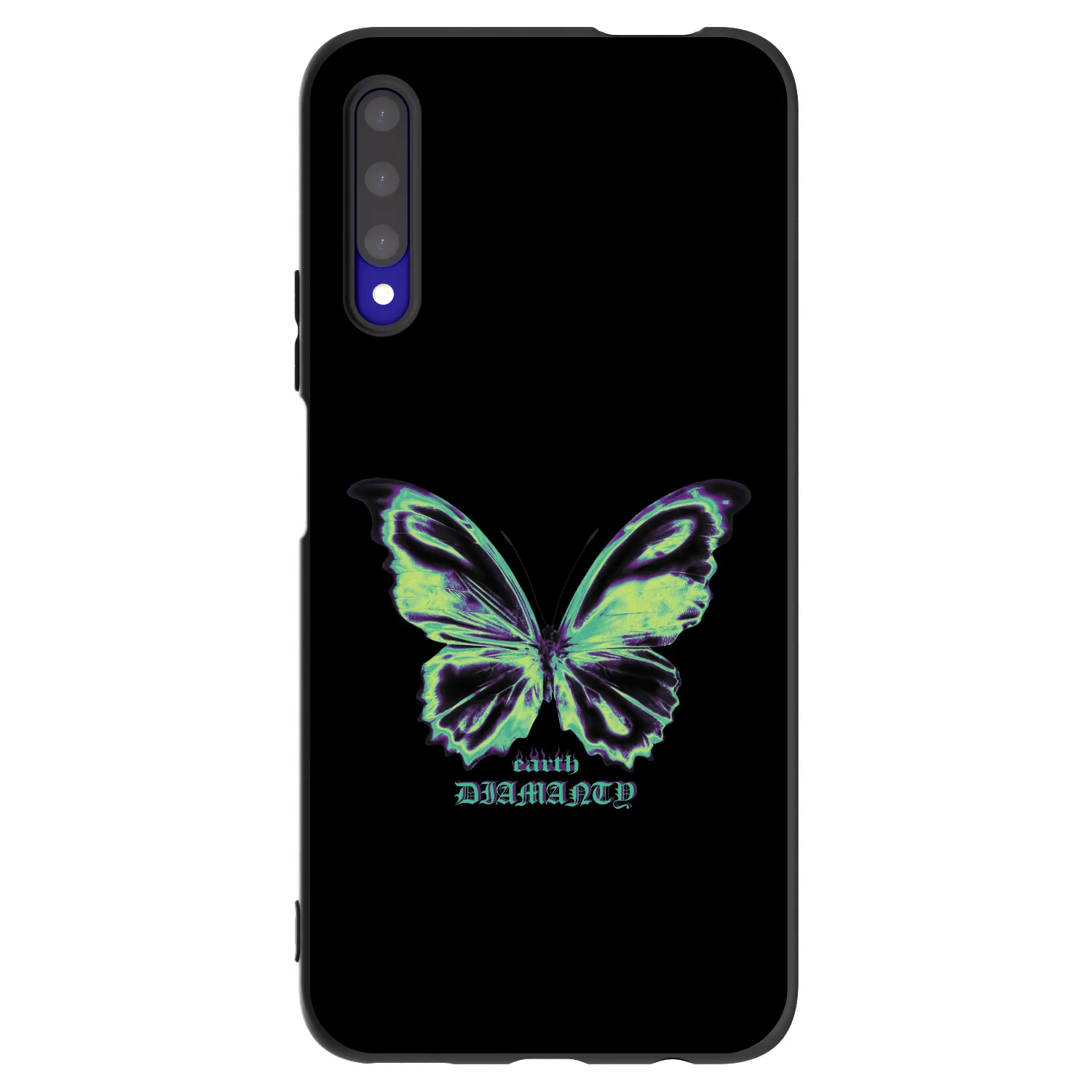 Picasee Μαύρη θήκη σιλικόνης για Honor 9X Pro - Diamanty Blue