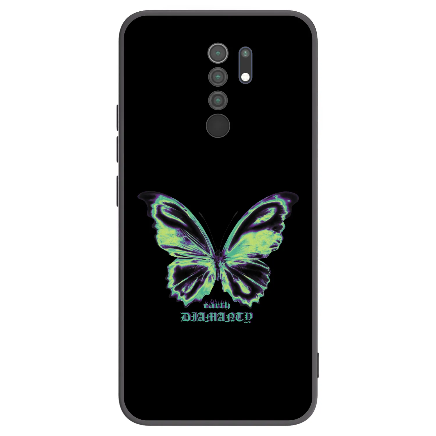 Picasee Μαύρη θήκη σιλικόνης για Xiaomi Redmi 9 - Diamanty Blue