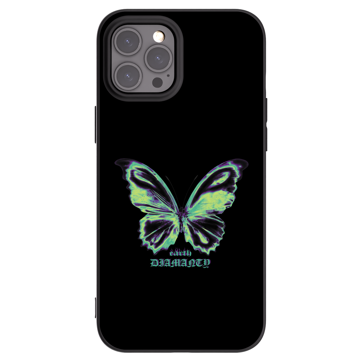 Picasee Μαύρη θήκη σιλικόνης για Apple iPhone 12 Pro Max - Diamanty Blue