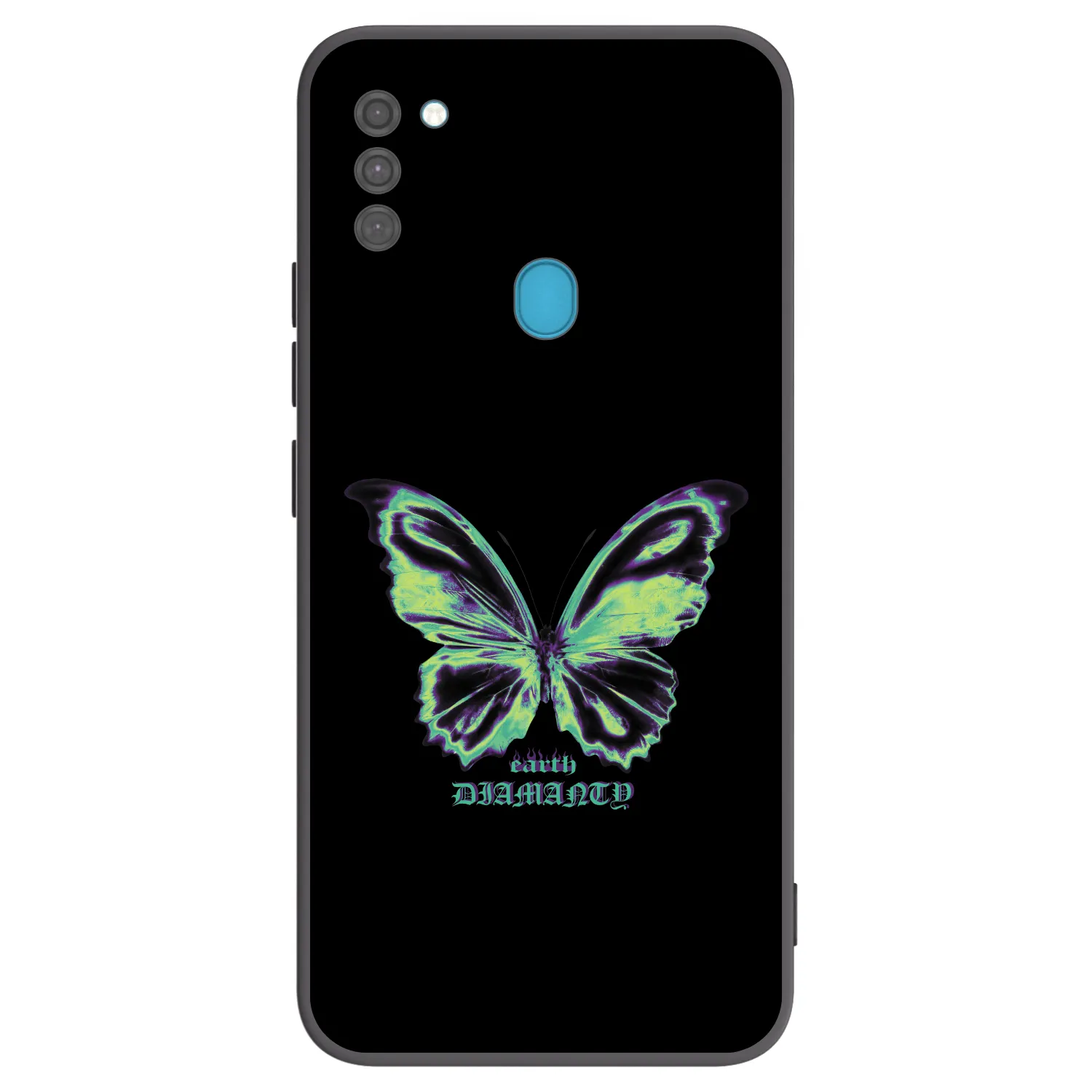 Picasee Μαύρη θήκη σιλικόνης για Samsung Galaxy M11 - Diamanty Blue