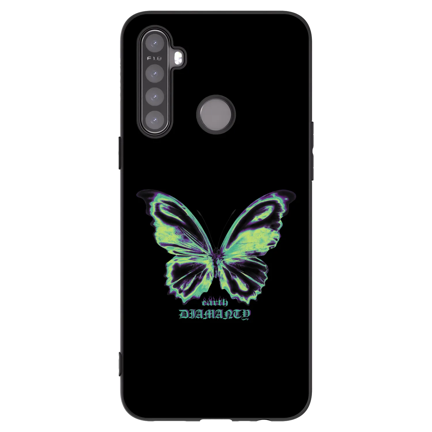 Picasee Μαύρη θήκη σιλικόνης για Realme 5 - Diamanty Blue