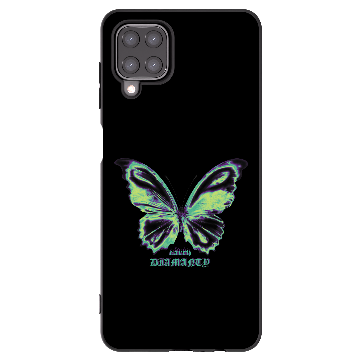 Picasee Μαύρη θήκη σιλικόνης για Samsung Galaxy A12 A125F - Diamanty Blue