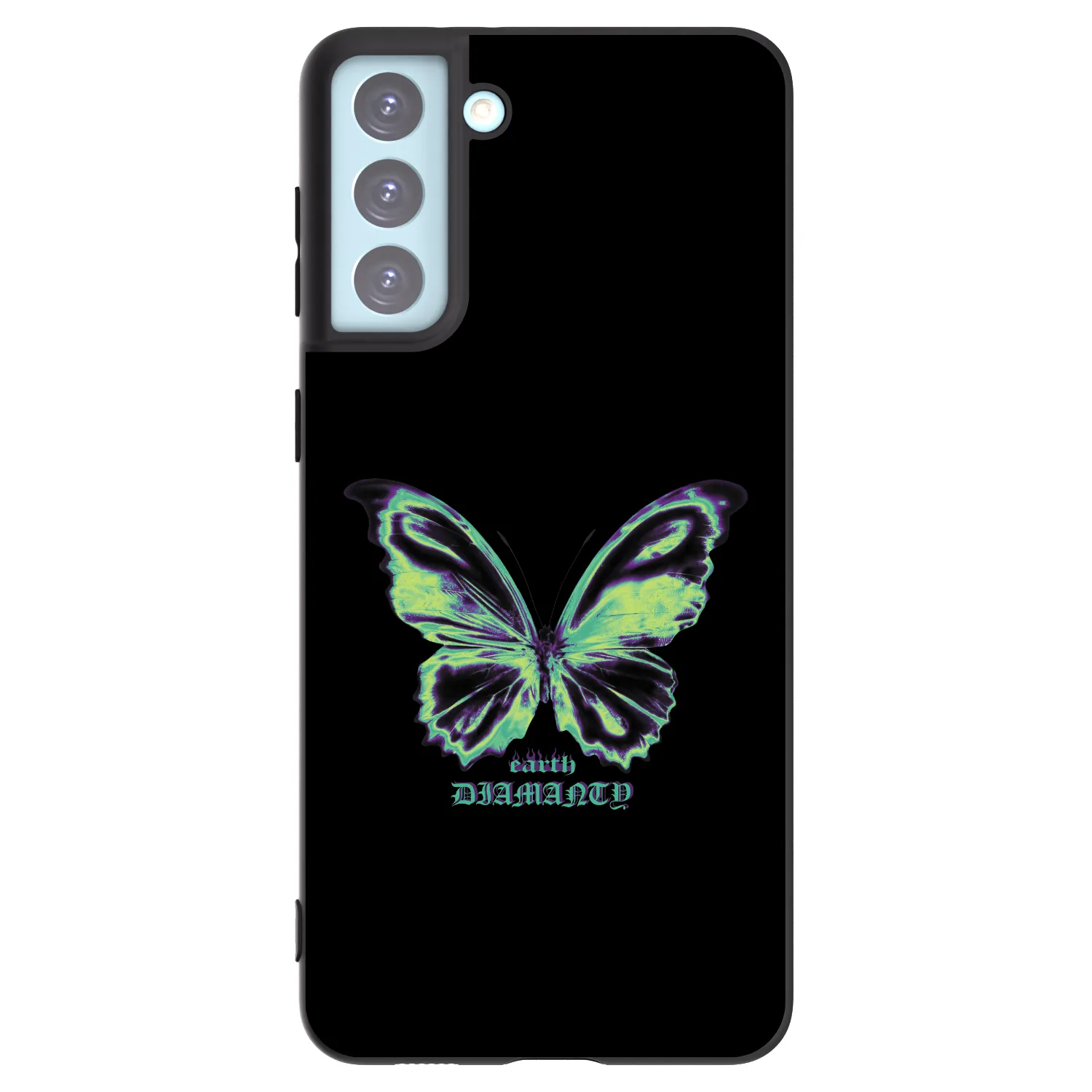 Picasee Μαύρη θήκη σιλικόνης για Samsung Galaxy S21+ 5G G996F - Diamanty Blue
