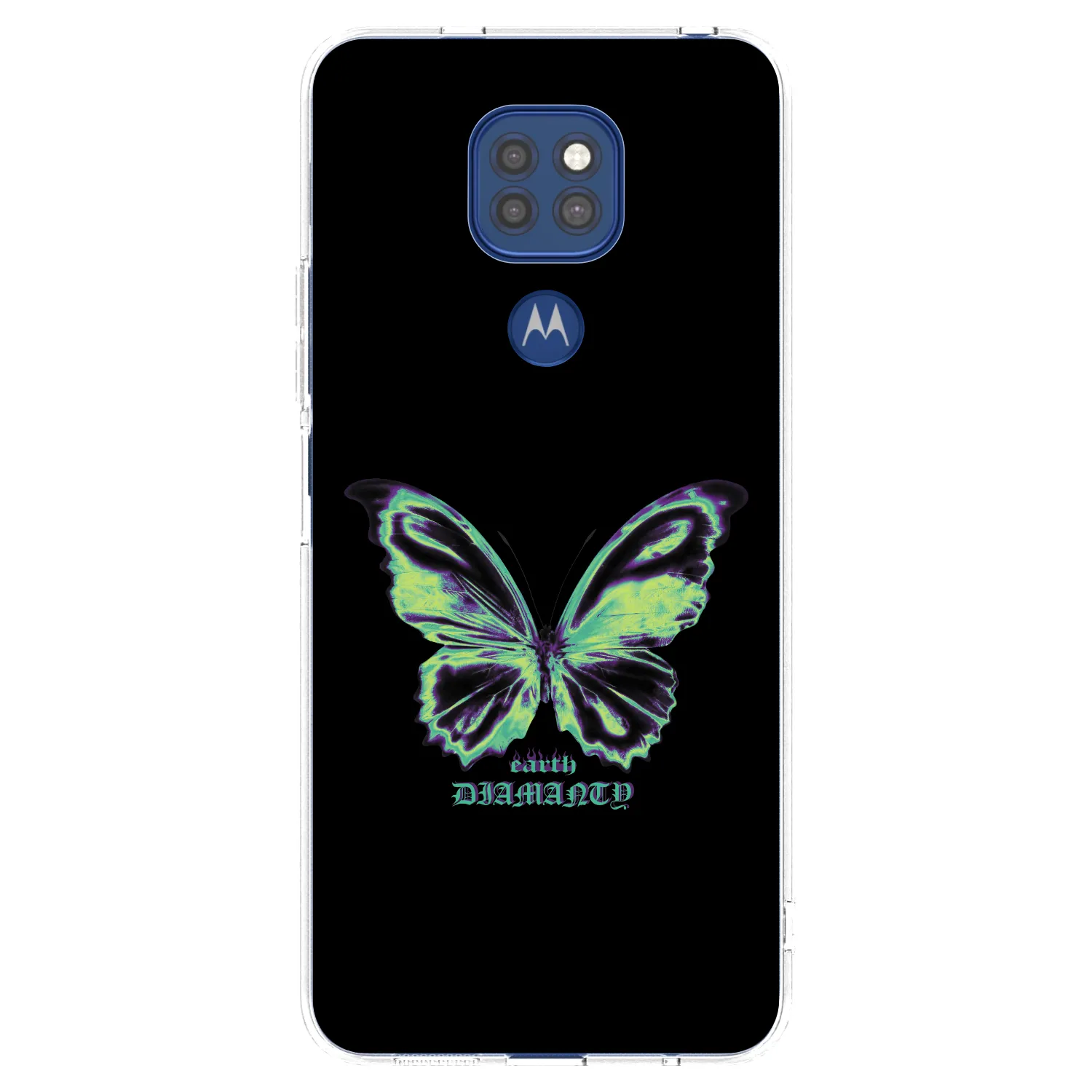 Picasee διαφανής θήκη σιλικόνης Motorola Moto G9 Play - Diamanty Blue
