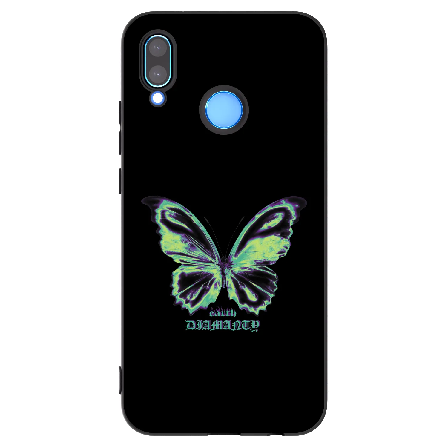 Picasee Μαύρη θήκη σιλικόνης για Huawei P20 Lite - Diamanty Blue