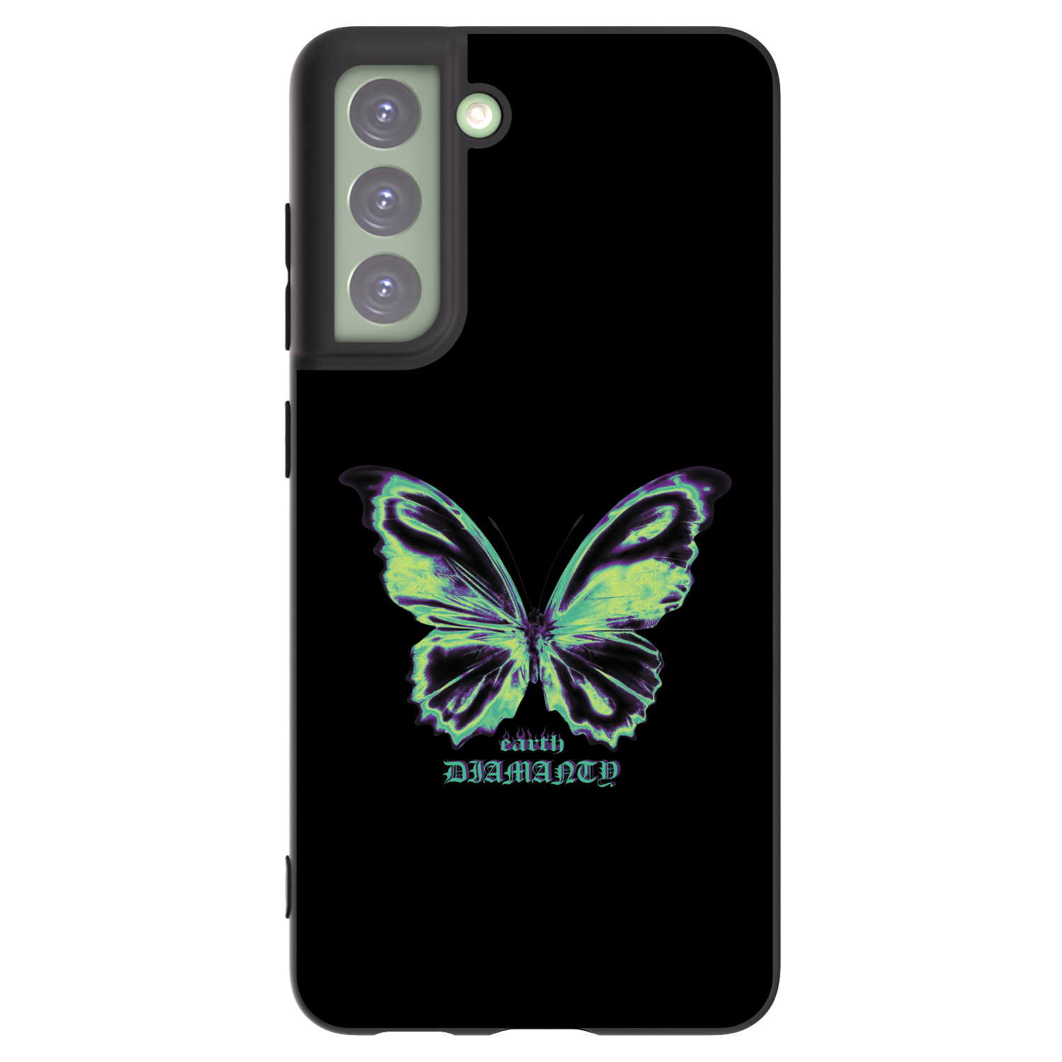Picasee Μαύρη θήκη σιλικόνης για Samsung Galaxy S21 FE 5G - Diamanty Blue