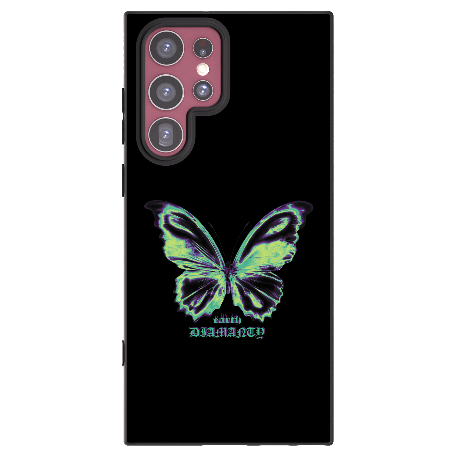 Picasee Μαύρη θήκη σιλικόνης για Samsung Galaxy S22 Ultra 5G - Diamanty Blue